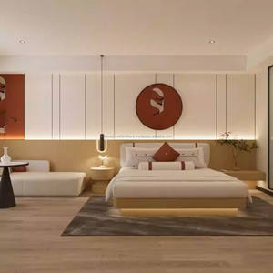 Juego de Muebles de Dormitorio de Hotel de 3 Estrellas, Modernos, Ecológicos, a Bajo Precio y Personalizables, con Estructura de Cama de Madera, Mesitas de Noche, Armario, Mueble para TV y Sofá - Product Image 5