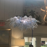 Lustres et lampes suspendues en verre soufflé LED pour chambre à coucher, lustre de luxe pour hôtel, lumière pour table à manger, salon, chambre à coucher
