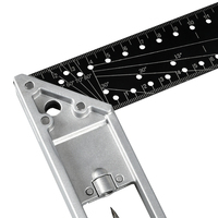 Règle à Angle droit en alliage d'aluminium, Angle droit de 45/90 degrés règle carrée en alliage d'aluminium, 30cm carreaux carrés pour charpentier à usages multiples