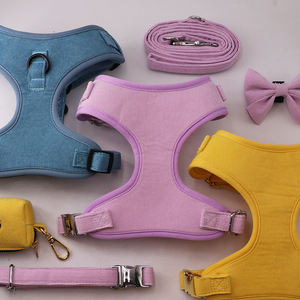 Rompi anjing <span class=keywords><strong>Pitbull</strong></span> dapat diatur untuk anak anjing Set harnes korduroi hewan peliharaan kalung rajut kabel mewah <span class=keywords><strong>Harness</strong></span> anjing Teddy - Product Image 1