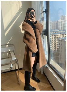 OUDINA alla moda semplice <span class=keywords><strong>Trench</strong></span> in lana tinta unita cappotto Casual da <span class=keywords><strong>donna</strong></span> - Product Image 3