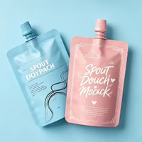 Pochettes de voyage personnalisées en plastique avec bec verseur, rechargeables, 30ml, 60ml, 100ml, pour shampoing, crème visage et liquides