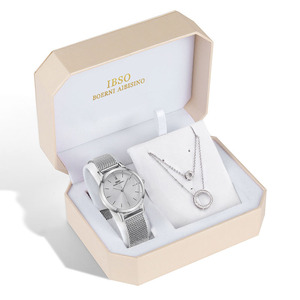 Set di Orologi da Donna IBSO con Collana Argento, Orologio al Quarzo, Gioielli Femminili, Orologio al Quarzo con Cristalli Creativi, <span class=keywords><strong>Regalo</strong></span> per <span class=keywords><strong>Signora</strong></span> - Product Image 6