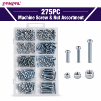 Kit d'outils de quincaillerie 275 pièces avec vis galvanisées et écrous, assortiment de fixations pour l'installation d'équipements et les travaux de bricolage et d'entretien