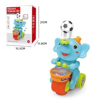 Samtoy Nuevo Diseño Juguete Musical de Plástico ABS para Niños, Elefante Bailarín con Tambor y Bola, Luz Intermitente, Montessori 0-7 Años