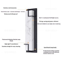 Lampe murale extérieure moderne minimaliste en acier inoxydable avec LED, étanche, pour villas, cours, colonnes extérieures, patios, allées