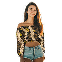 Blusas elegantes con hombros descubiertos para mujer, blusas, ropa Hawaiana de Samoa Tribal Polinesia, blusa de diseño personalizado para mujer