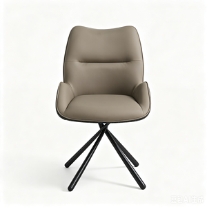 Two-Tone Leather Fabric Swivel <b>Dining</b> <b>Chair</b>, 360 Degree Rotatable Accent <b>Chair</b> with Black Star Metal Legs for Modern Home <b>Dining</b> - Product Image 5