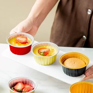 Z180 180ml 6oz Black Mini Cake Pans Bakery Disposable Square Small Cupcake Tins Dessert Mold Aluminum <b>Foil</b> <b>Containers</b> With Lid - Product Image 4