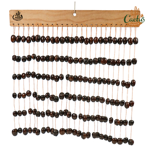Carillon éolien artisanal en graines et coquillages naturels, instrument de percussion mural en bois pour salle de yoga et de méditation - Product Image 3