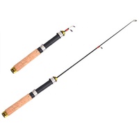 Mdwell — canne à pêche en eau douce de 60cm, accessoire léger en carbone dur ajouré, Combo avec Mini moulinet pour poisson de glace en hiver