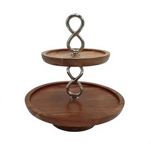 Royal Design Postre Server Stand Two Tier Precio más bajo Hogar Metal & Soporte de pastel de madera para el hogar y la Oficina - Product Image 1