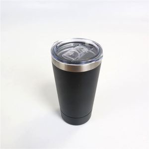 Gobelet isotherme noir de 20 onces en acier inoxydable, revêtement poudré mat, paroi intérieure sans soudure, anti-fuite, mug de voyage ASM25 - Product Image 1