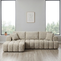 Canapé d'angle convertible en chenille, grand format, de luxe, moderne et confortable, pour appartement, hôtel, villa