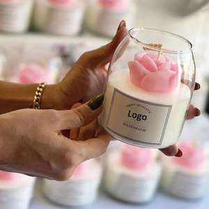Velas Aromáticas Decorativas Personalizadas con Forma <span class=keywords><strong>de</strong></span> Flor, Lindas y Perfumadas, para Cumpleaños, Bodas, Día <span class=keywords><strong>de</strong></span> la Madre, San Valentín - Product Image 1