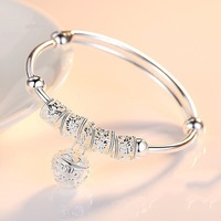 Jachon Vintage 925 argent évidé fleur joli palais cloche bracelet appel message rappel podomètre bracelet intelligent