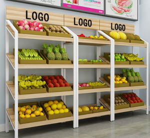 <span class=keywords><strong>Étagère</strong></span>s de présentation semi-angulaires robustes à 4 niveaux pour supermarchés, magasins de proximité, échantillons de snacks, cosmétiques, vins rouges et fruits - Product Image 3