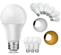 Ampoule led avec couvercle en aluminium et plastique, alimentation de l'usine chinoise, lumière A65 12W, 85-265V, ampoule led E27 B22, base, éclairage