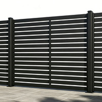 Panneaux de clôture murale personnalisables noirs de 6 pieds en aluminium de sécurité, style persienne verticale, thermolaqués, écologiques pour hôtels