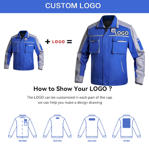 Overoles de algodón con logotipo personalizado industrial de alta visibilidad reflectantes ignífugos FR overoles de sarga de Seguridad General FRC Worker Work Workwear - Product Image 2