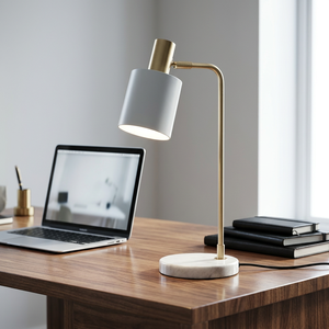Lámpara de Mesa Moderna de Metal con Forma Rectangular, Acabado Negro y Dorado, Luz LED Cálida Blanca para Dormitorio y Oficina - Product Image 3