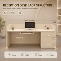 Bureau de réception moderne en MDF personnalisé pour salon de beauté, hôtel, avec éclairage LED, design pliable, armoire de rangement pour l'école et l'hôpital