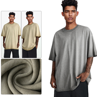 T-shirt vintage lavé 270 GSM, coupe oversize à épaules tombantes, 100 % coton épais, col rond, personnalisable avec logo