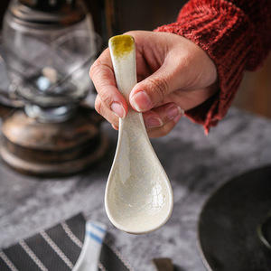 Nhật Bản Ramen Thìa gốm Châu Á Retro súp muỗng - Product Image 4