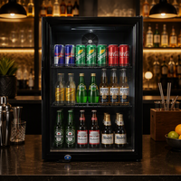 Réfrigérateur de bar sous comptoir avec porte vitrée certifiée CE pour la présentation des boissons