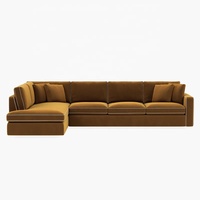 Ensemble de canapés modulaires carrés en velours sur mesure, canapé de luxe moderne pour salon, salle de classe ou sous-sol, 2 places + canapé long