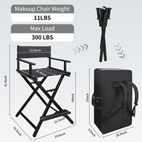 Chaise de maquillage pliante haute pour artiste maquilleur avec sac à dos – Chaise portable pour maquilleur