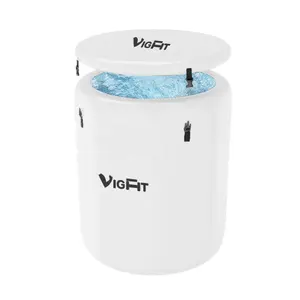 Bak mandi es tiup dengan penutup bak mandi dingin luar ruangan portabel untuk terapi pemulihan dan air dingin