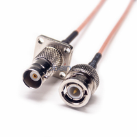 Câble coaxial RG316 50 Ohm, pigtail BNC femelle avec bride à 4 trous vers BNC mâle droit pour test d'antenne WiFi