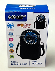 ELETREE-Ventilador BT multifunción, recargable con energía solar, Radio FM, para batería de 2, - Product Image 4