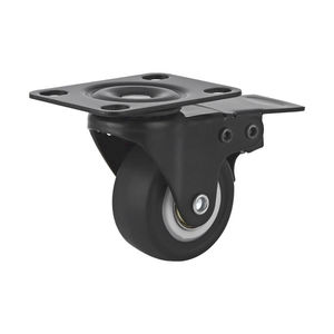 Premium Quality Swivel Stem Caster With Dual Brake System Heavy Duty Black Rubber Wheel For Scaffolding And Workshop - Product Image 1