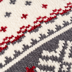 Xmas Throw <strong>Pillow</strong> Cover 20"x20" Knitted <strong>Snowflake</strong> Reverse Red &amp; White Cushion Cover with Tassels for Couch/Bedroom Decor - Product Image 2