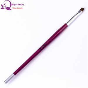 Pinceau de nail art en nylon à manche rouge, pointe ronde, lame ronde, virole sertie, pointe argentée - Product Image 3
