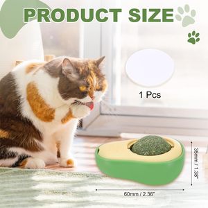 PETAXCELL Balle à mâcher en plastique décontractée à la catnip pour chats d'intérieur, jouet rotatif pour le nettoyage des dents, vert jaune, petite taille - Product Image 2