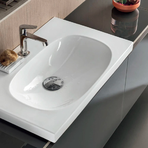 ACANTO Lavabo de Porcelana de Un Solo Orificio de 65 cm para Limpieza - Product Image 2