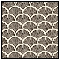 Tapis de Mahjong Noir Crème à Motif Feuille de Ginkgo, Imprimé Artistique Intégral, Antidérapant, Minimaliste, Tapis de Jeu Oriental
