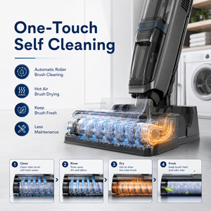 OEM Cordless Wet <b>Dry</b> Vacuum Cleaner Self Cleaning Floor Washer with Hot Air Drying 15KPa for Home Cleaning - Product Image 3