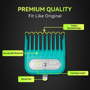 Kit de Recortadora de Pelo Profesional con Logotipo Personalizado, Guía de Corte Limitada de 1.5/3/4.5/6/10/13/19/25MM, ABS + Acero Inoxidable, USB - Product Image 3