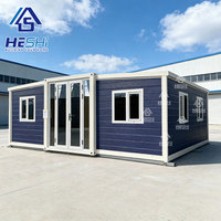 Grande maison préfabriquée mobile extensible en conteneur de 20 pieds ou 40 pieds, cuisine extérieure préfabriquée, unité d'habitation autonome