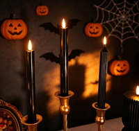 Bougies LED en cire véritable écologiques de 4, 5, 6, 7, 8, 9 pouces, à piles, avec mèche à flamme 3D vacillante et télécommande, pour Halloween