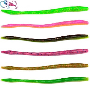 Lot de 10 leurres souples de pêche en PVC coulants, imitation vers de terre, leurres artificiels pour la pêche - Product Image 2