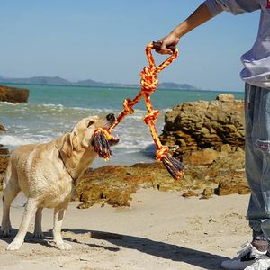 Interaktif çift başlı pamuk düğüm halat römorkör-savaş köpek çiğnemek oyuncak çevre dostu köpek çiğnemek oyuncak diş temizleme için büyük köpek - Product Image 2