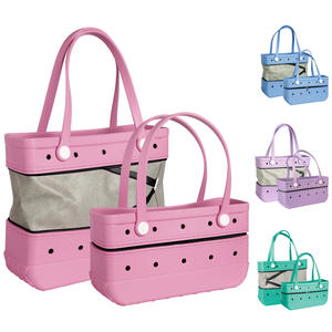 กระเป๋าชายหาดพับได้กันน้ำแบบพกพาสำหรับทุกเพศทุกวัย ทำจากยาง EVA พร้อมซิป - Product Image 4