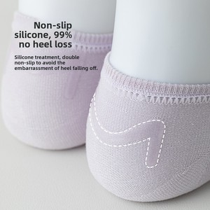 Calzini Invisibili da <span class=keywords><strong>Donna</strong></span> in Cotone Pettinato 95% Cotone, Sottili, Antiscivolo, Deodoranti, Monocolore, Taglio Basso, Primavera/Estate - Product Image 2