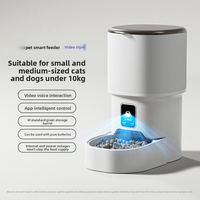 Distributeur automatique de nourriture pour animaux de compagnie avec vidéo et commande vocale, capacité 4L, contrôle via application mobile Wi-Fi, étanche, en plastique, programmable