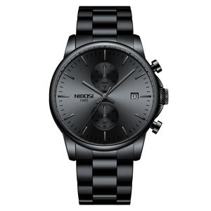 男性用クォーツ時計NIBOSI 2612ステンレスバンド防水手首男性用高級クラシック - Product Image 3